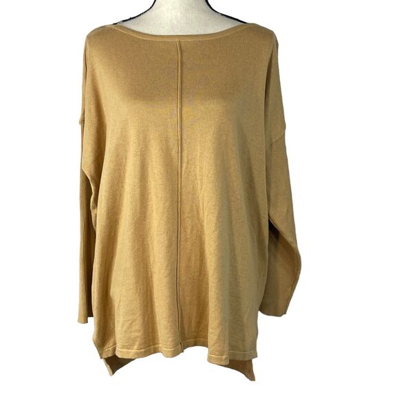Style & Co 1X-Large Sweater Long Sleeve Stretch Scoop Neck Hi-Low Icy Coffee New - Picture 1 of 8